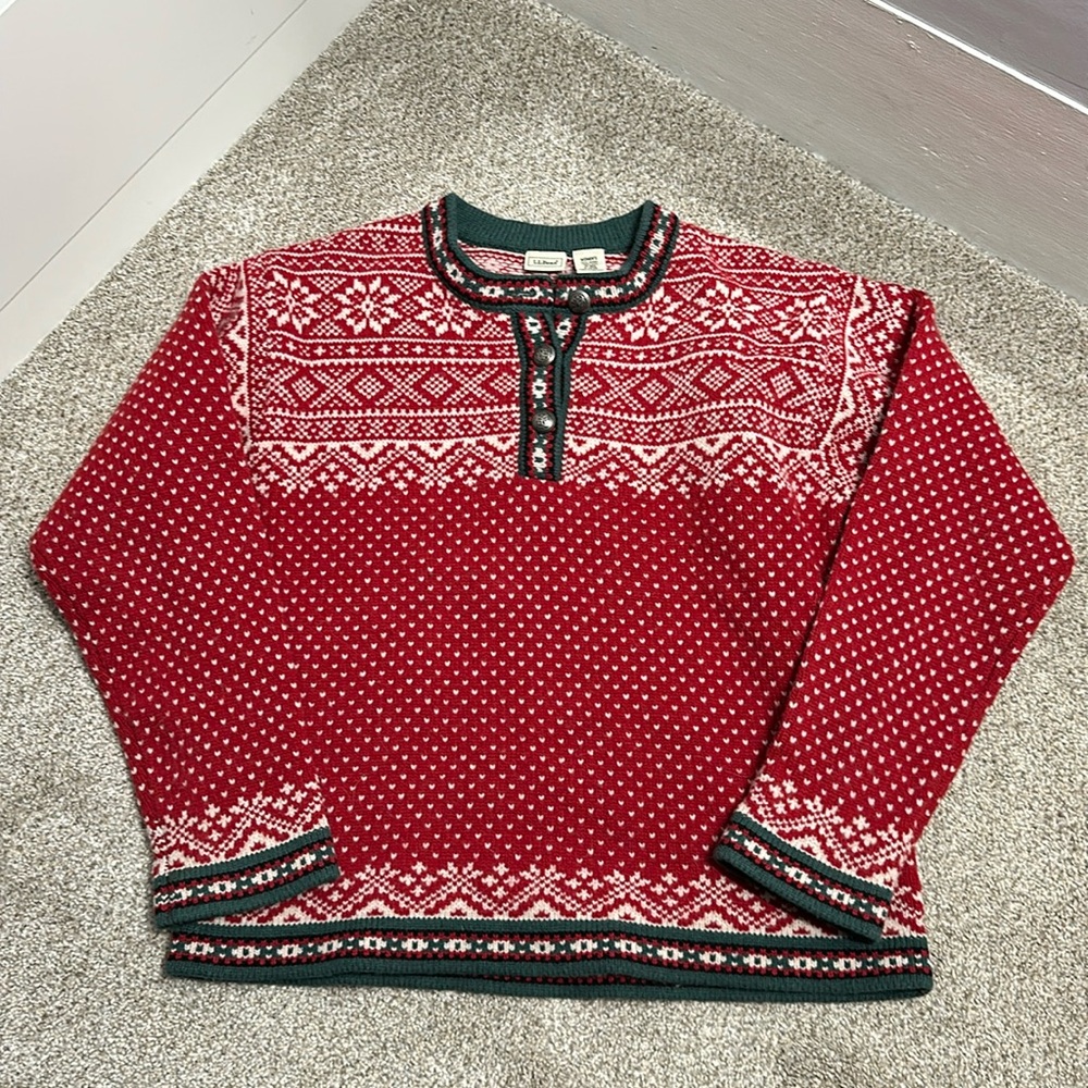 Vintage LL Bean Nordic Christmas Sweater